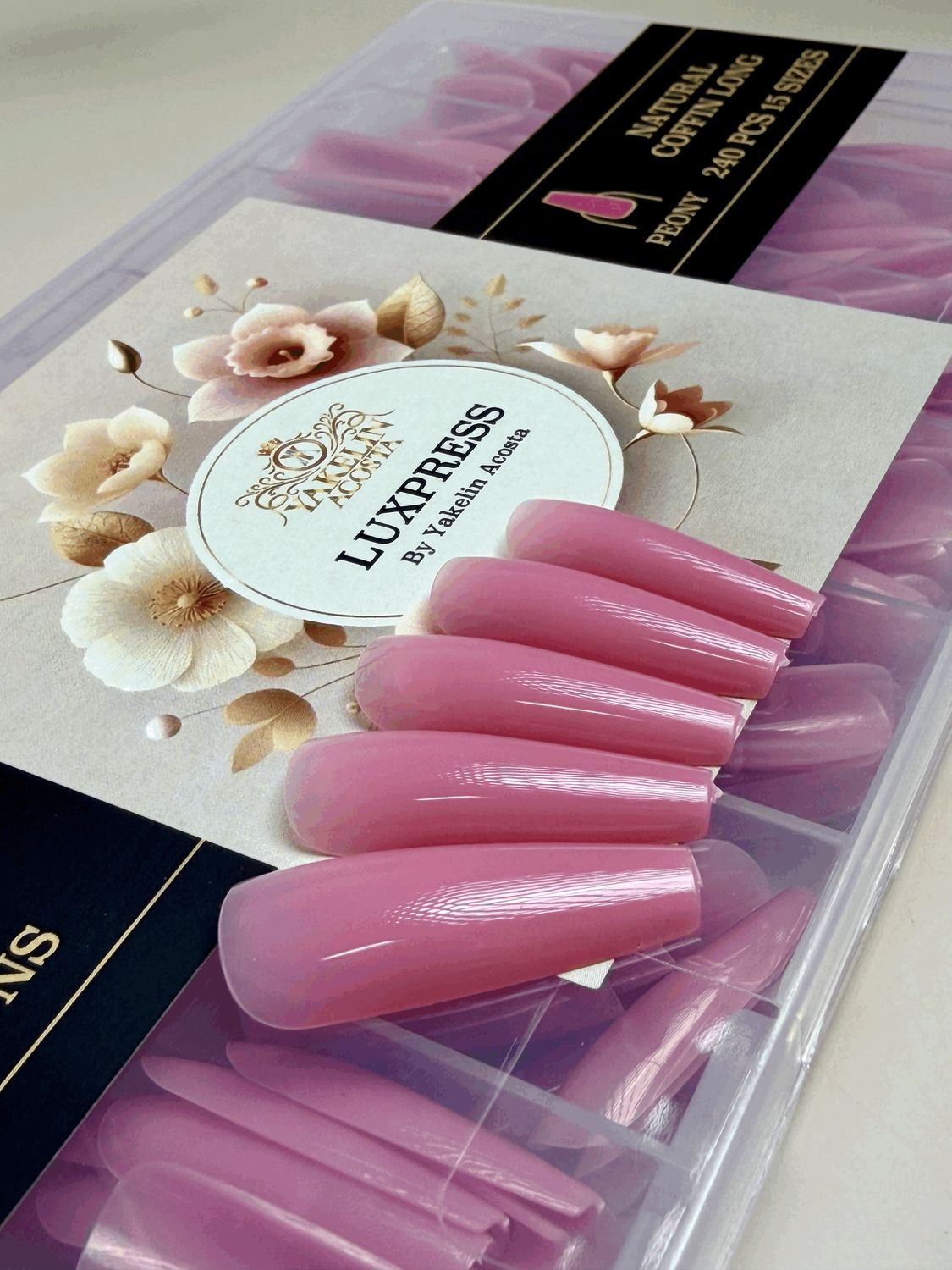 LUXPRESS NATURAL COFFIN LONG COLOR( PEONY ) 240 PCS 15 SIZES LUXPRESS NATURAL COFFIN LONG COLOR( PEONY ) 240 PCS 15 SIZES