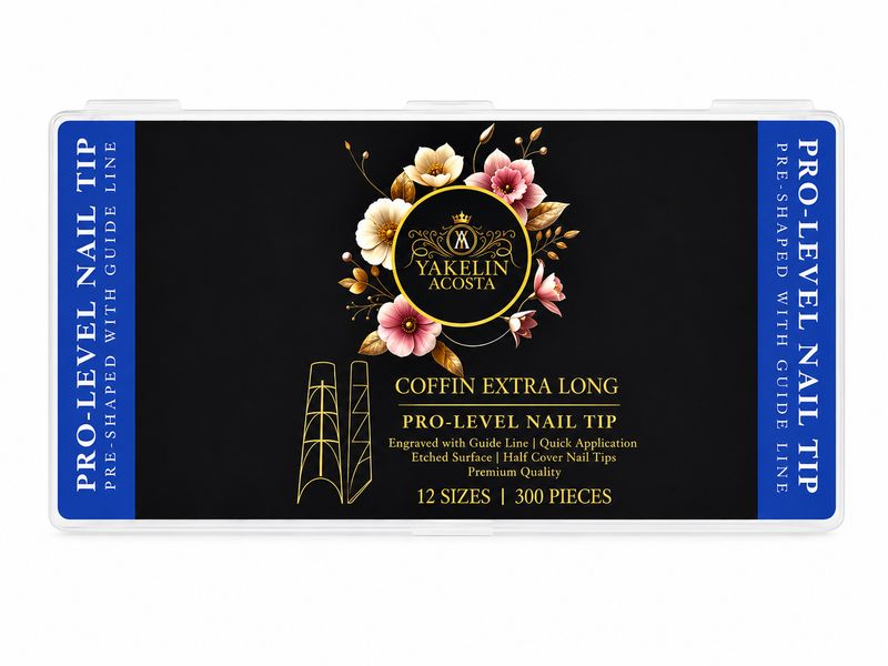 PRO LEVEL TIPS PRE SHAPED WITH GUIDELINES (12 SIZES/300 PCS)