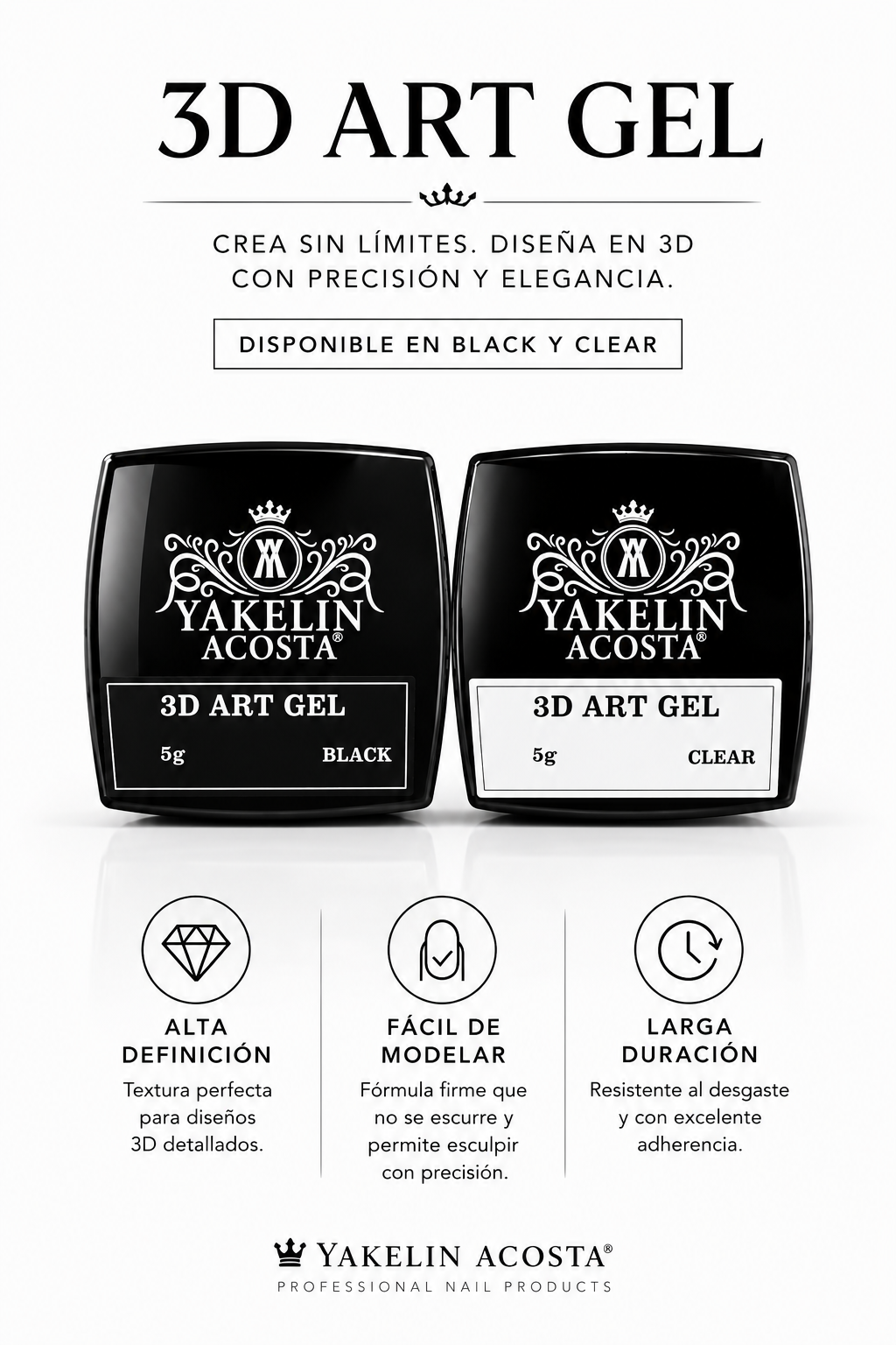 3D ART GEL BLACK & CLEAR ( 2 PCS)