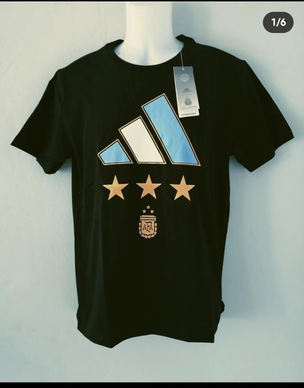 CAMISA ARGENTINA CAMPEÓN DEL MUNDO NEGRA