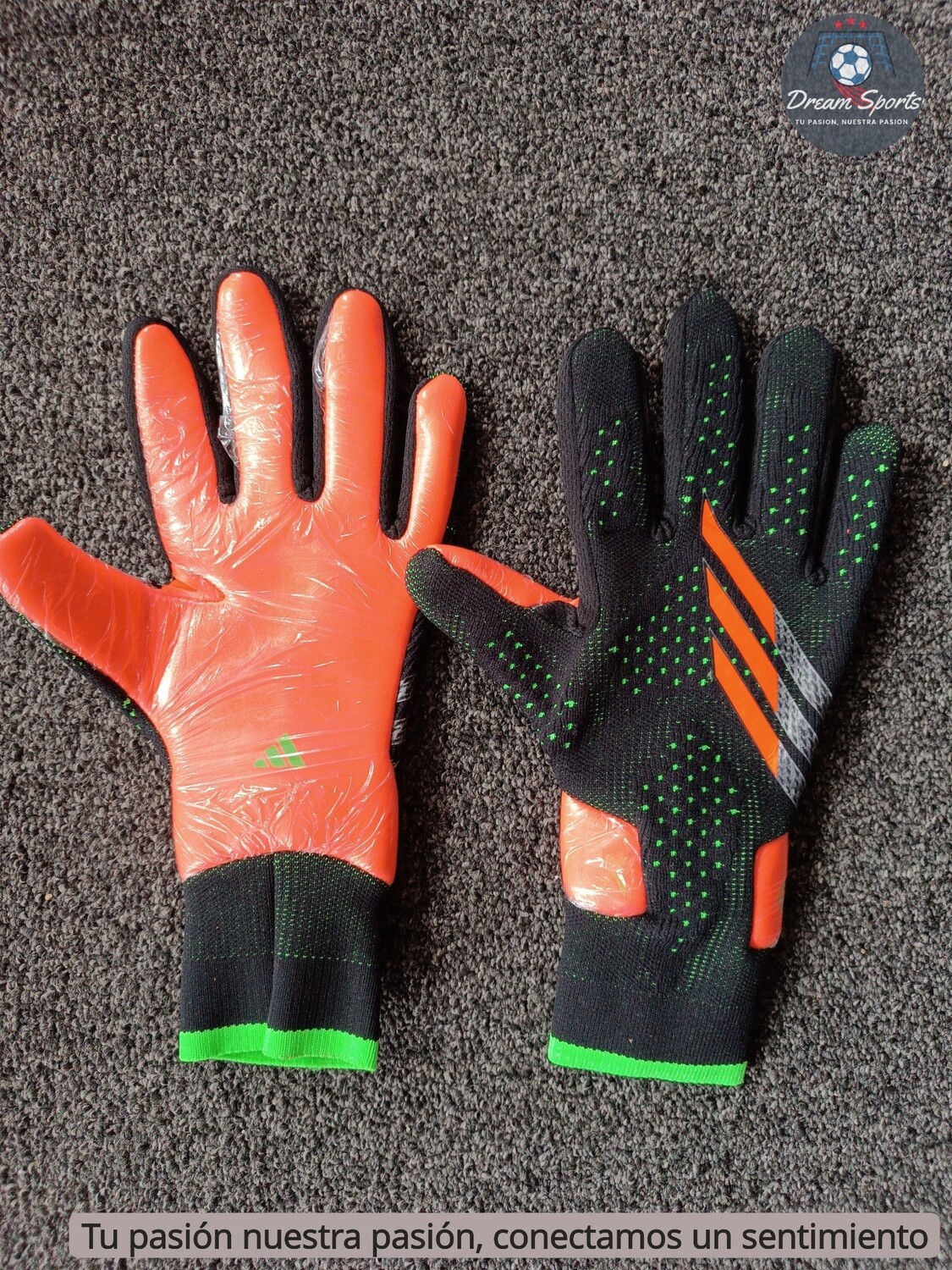 GUANTES NEGRO NARANJA ADIDAS