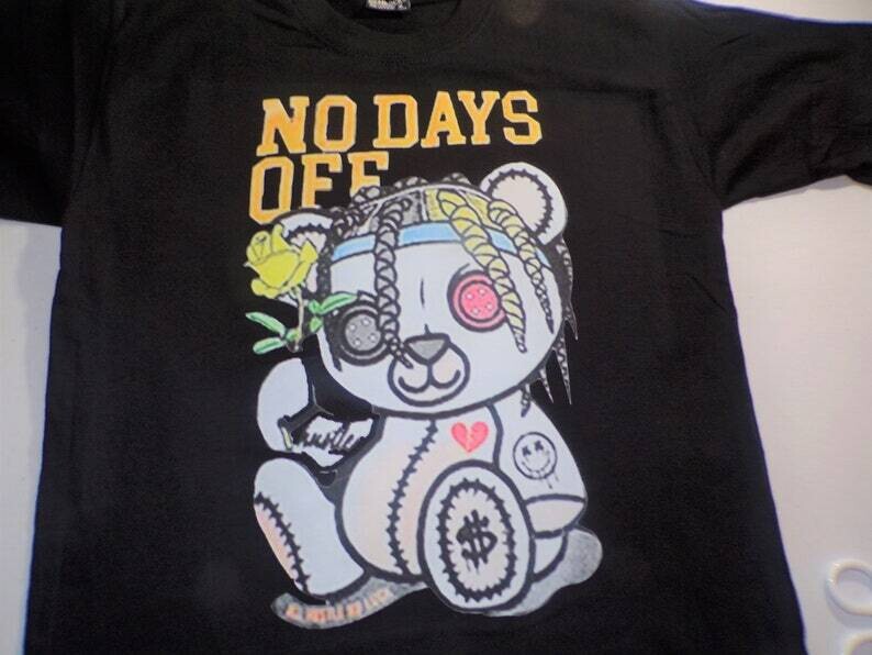 No Days Off Yellow Front..No Days Off Red Back