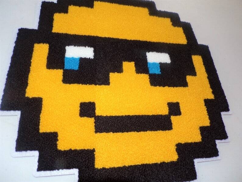 Smiley Face Stitch Work Iron On Patch