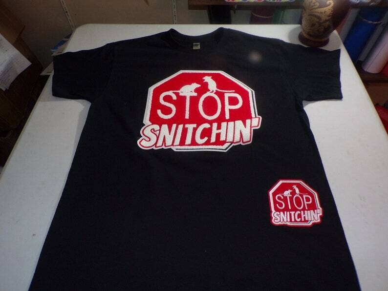 Exclusive Stop Snitching Patch Set Tee Shirt