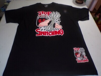 Exclusive Stop Snitching The Scissor Cut Patch 2 PC Set Tee Shirt