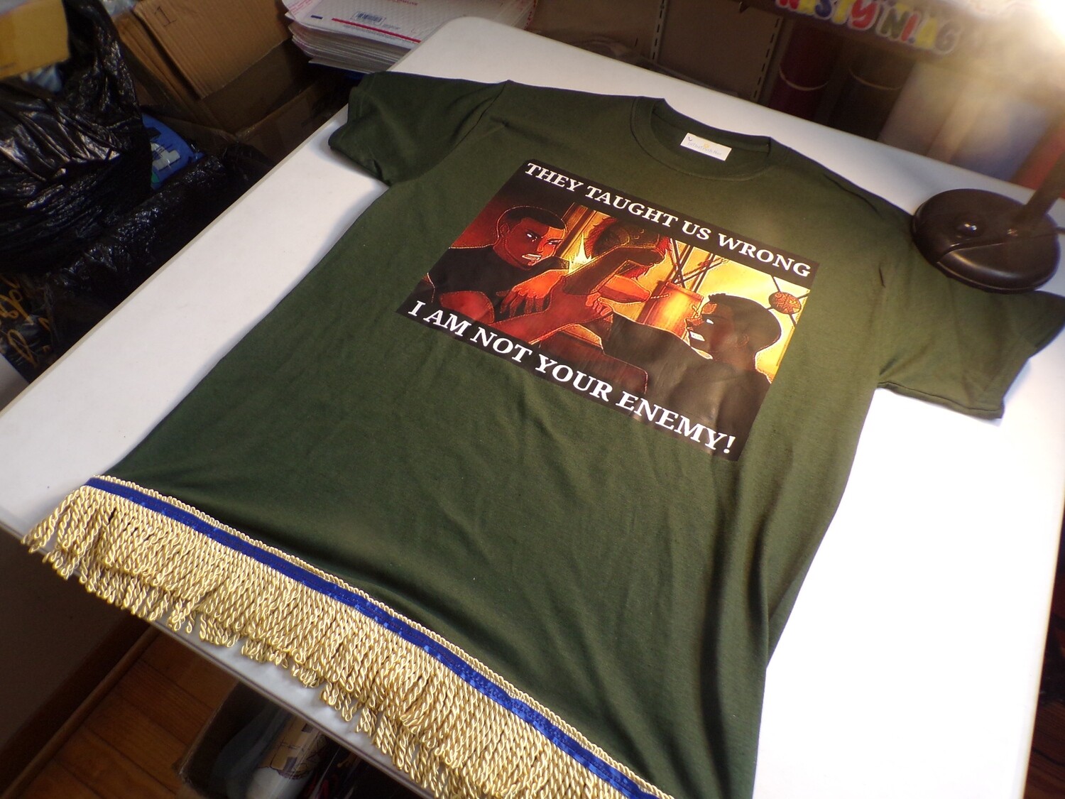 They Taught Us Wrong I Am Not Your Emeny Gold Fringes