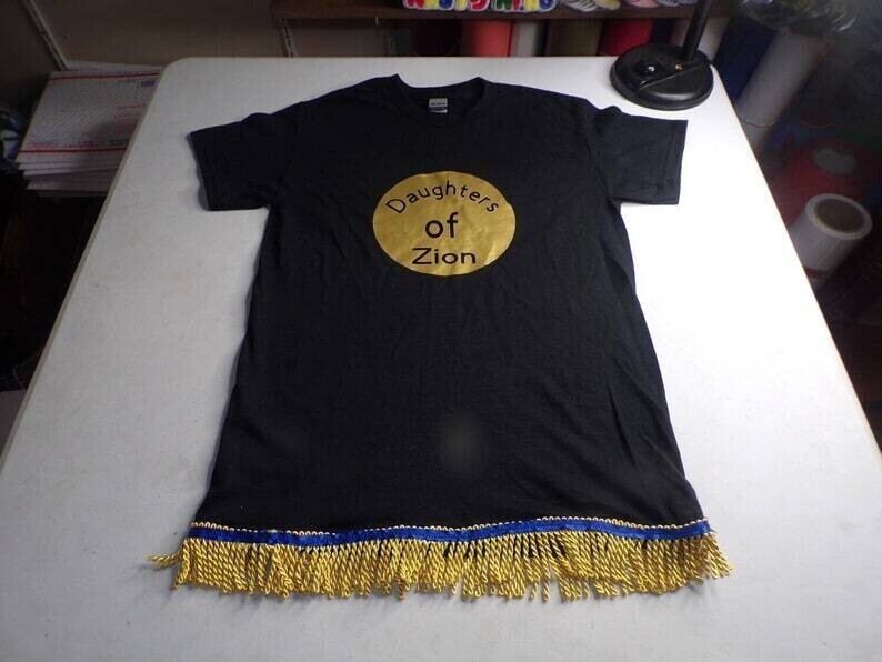 Daughters of Zion Black Shirt/ w Gold Fringes