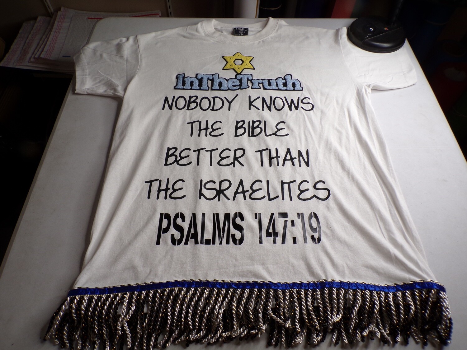 Front InTheTruth Patch Nobody Knows The Bible Better Then The Israelites (Back) He Sheweth His Word Unto Jacob Psalms 147:19