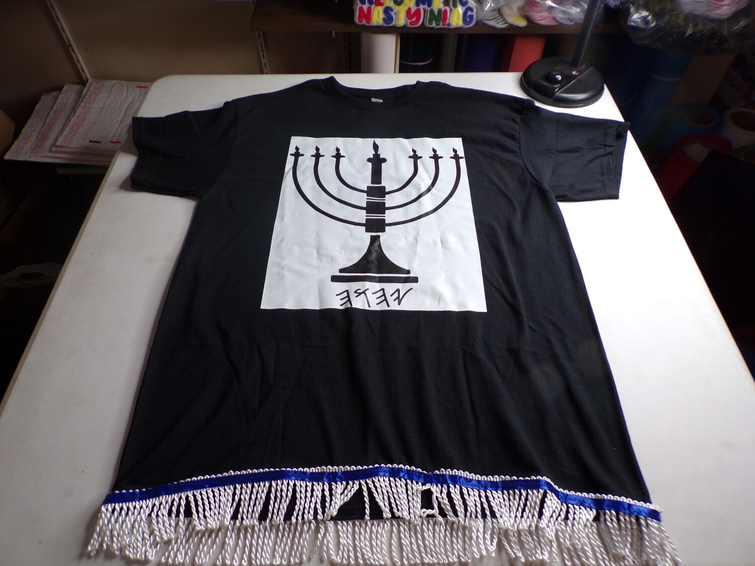 Menorah w/ White Fringes