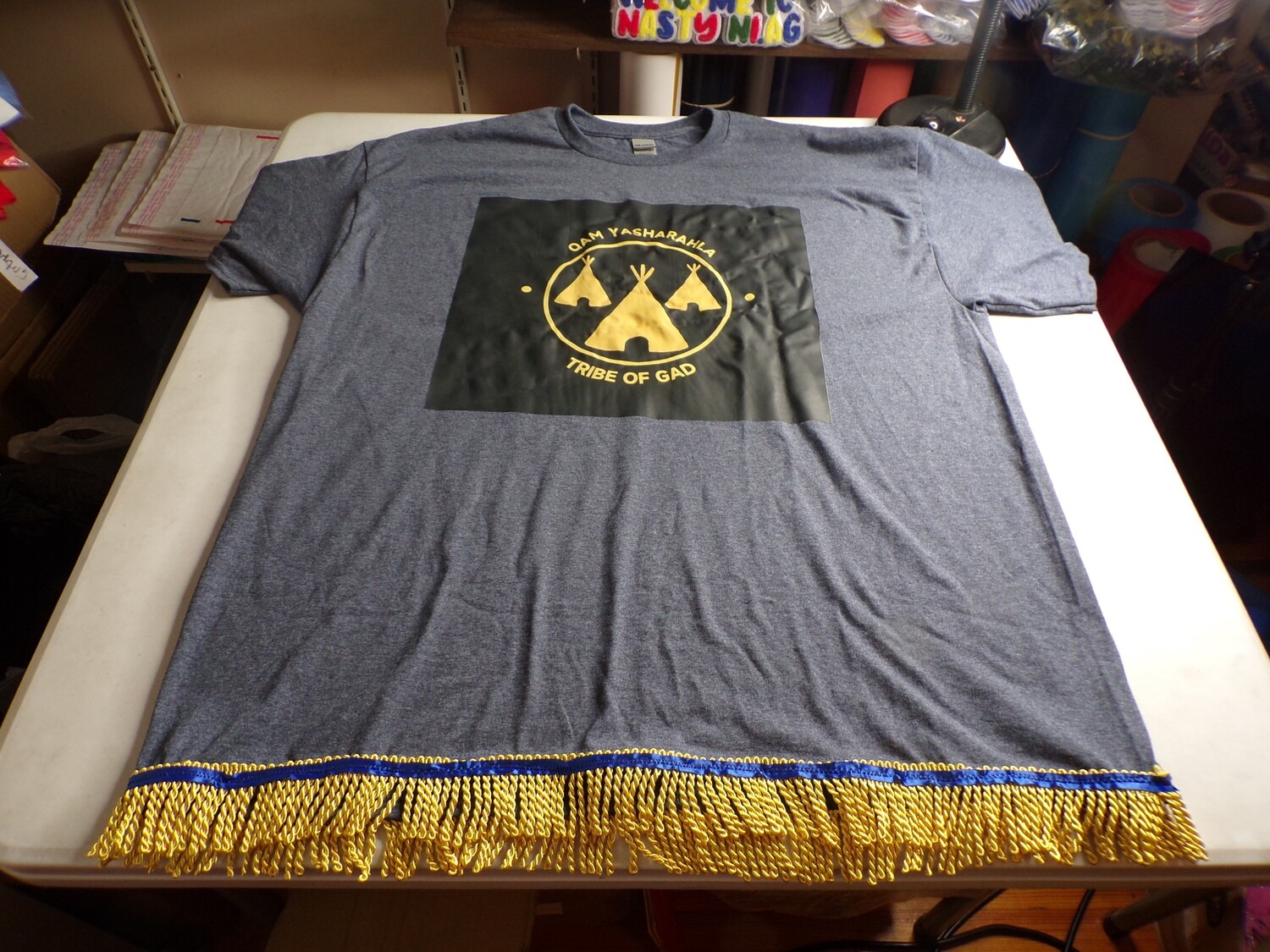 Qam Yasharahla Tribe of Gad w/ Gold Fringes