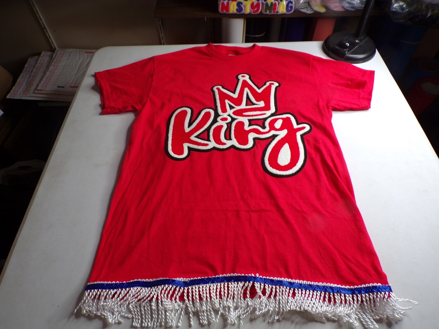 Front... King Patch (Back) Menorah w/ White Fringes