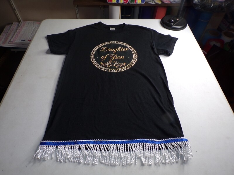 Daughter Of Zion Black Shirt White Fringes No Background