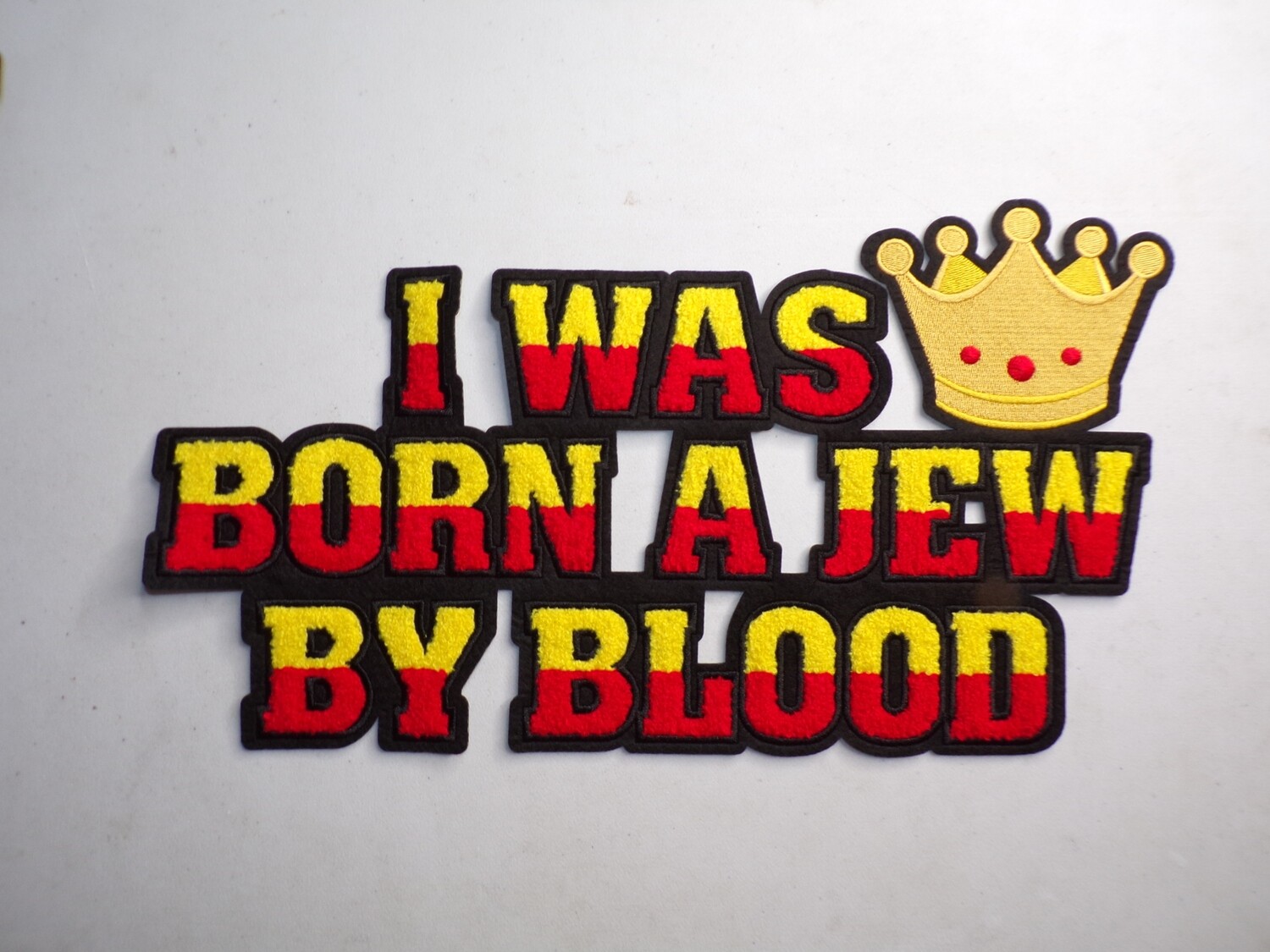 Exclusive I Was Born A Jew By Blood Stitch Work Iron On Patch