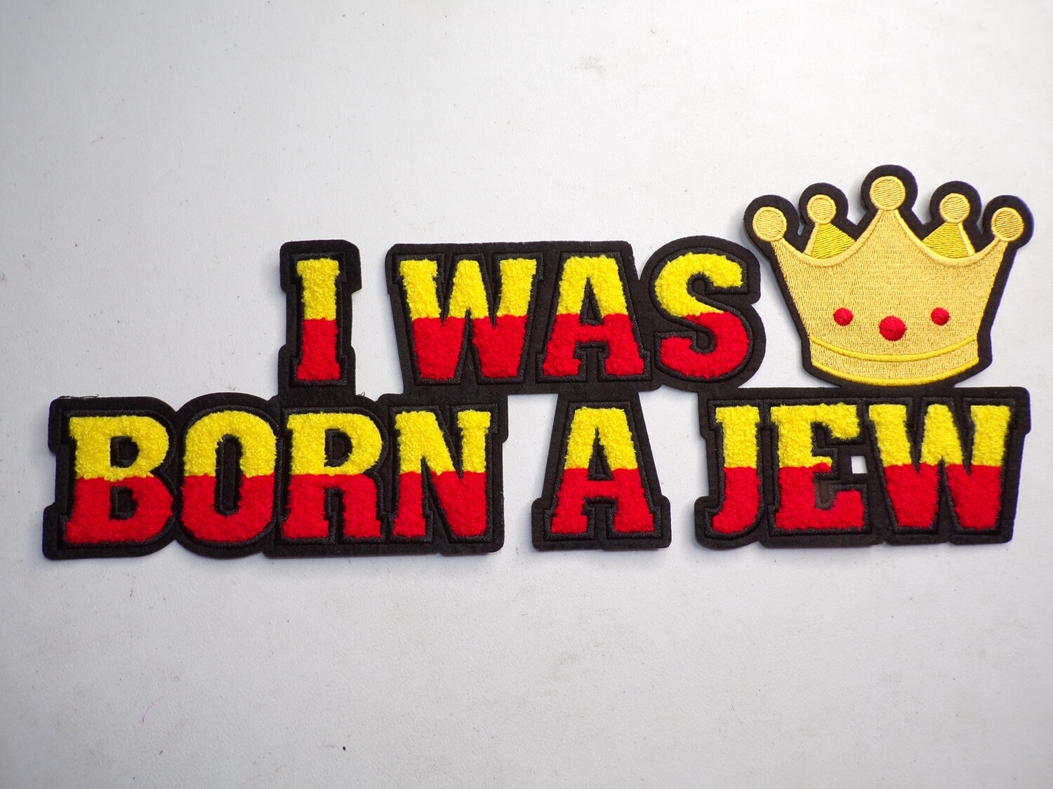 Exclusive I Was Born A Jew Stitch Work Iron On Patch