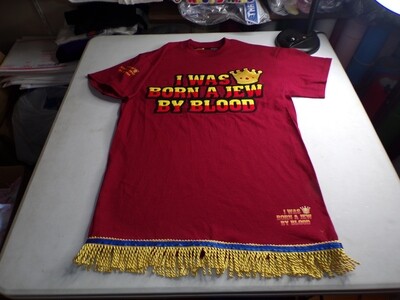 I Was Born A Jew By Blood Patch (Maroon)w/ Gold Fringes