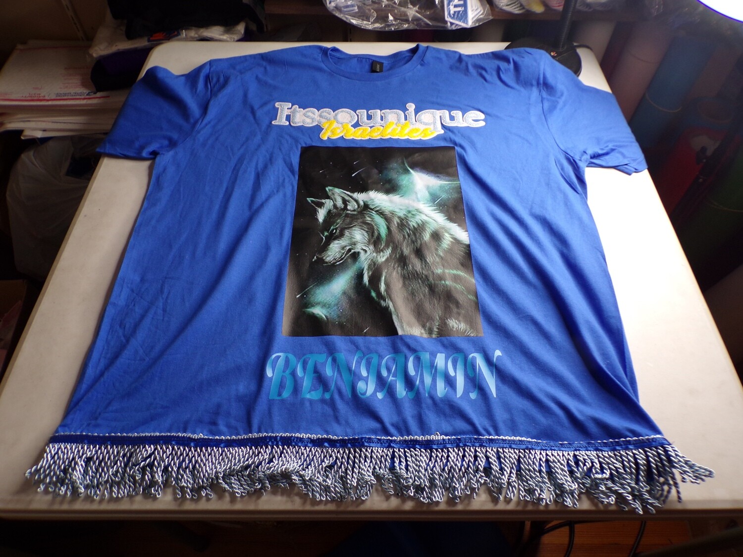 Itssounique Israelites Wolf By Moonlight w/ Sky Blue Fringes