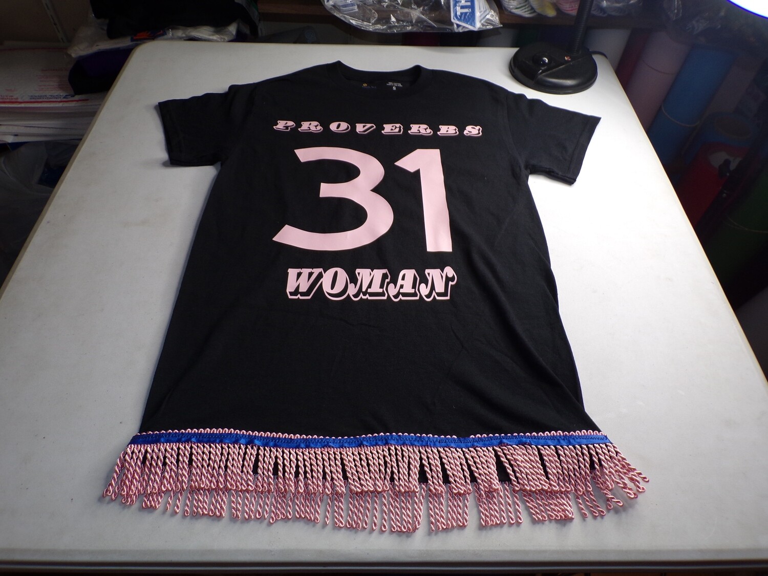 Proverbs 31 Contnued (Black) w/ Pink Fringes