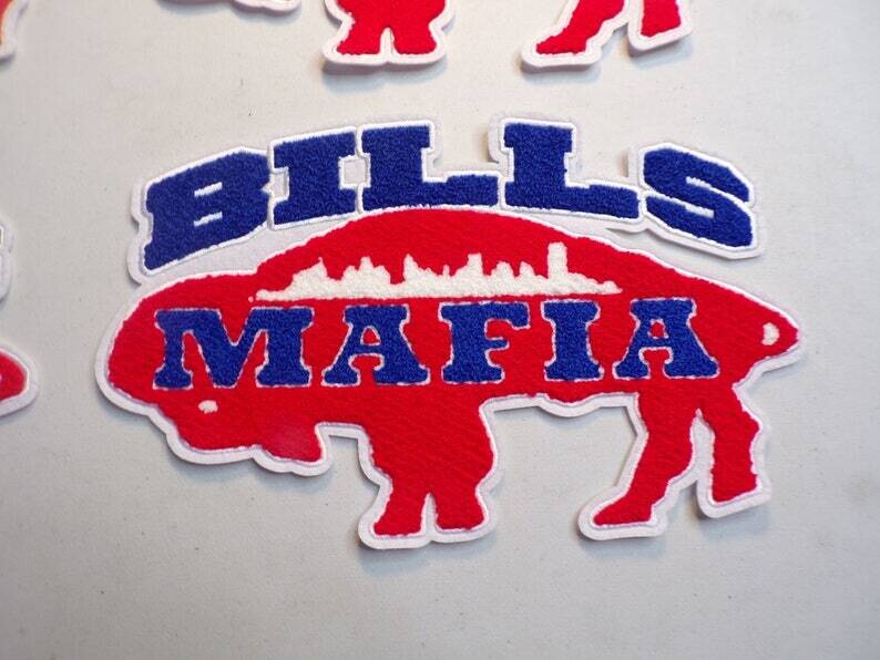 Exclusive Red Bills Mafia Stitch Work Iron On Patch 10x6 inch