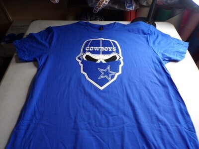 Exclusive Dallas Cowboys Stitch Work Iron On Patch 12x5 inch Tee Shirt (Blue)