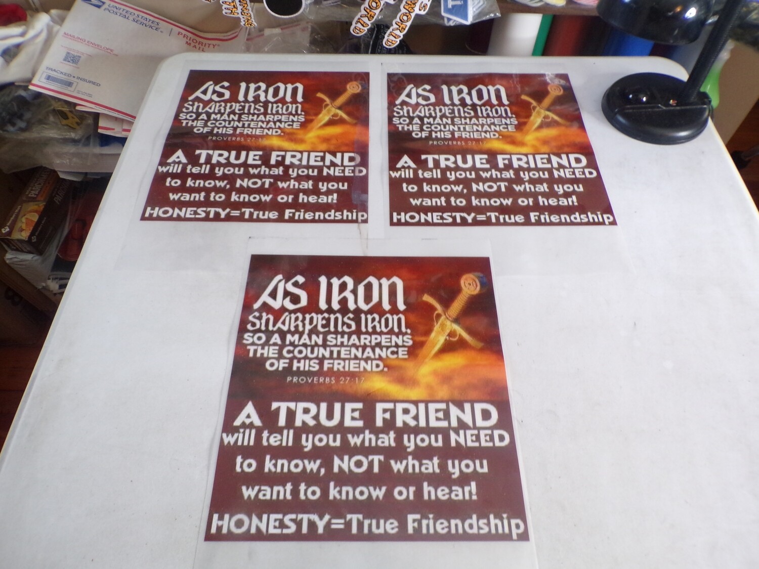 As Iron Sharpens So A Man Sharpens The Countenance Of His Friend Iron On Patch