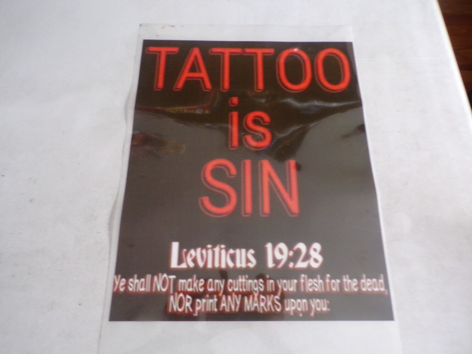 Tattoo Is Sin Leviticus 19:28 Iron On Patch