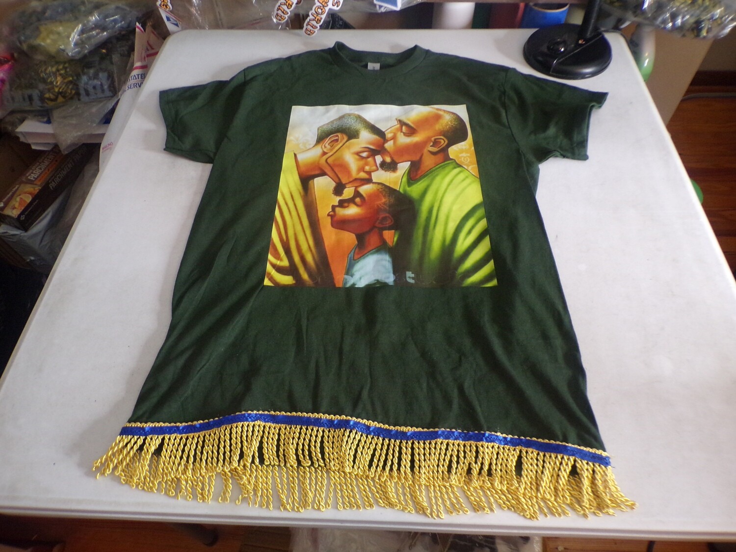 Three Generations Forest Green/Gold Fringes