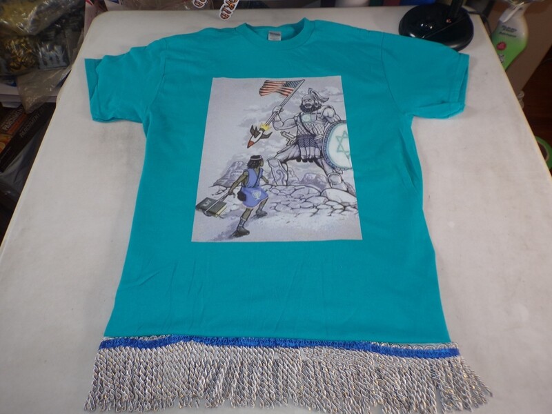 Exclusive Tropical Blue Shirt w/Silver Fringes