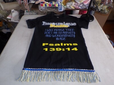 Itssounique Israelites Psalms 139:14 w/Sky Blue Gold Fringes