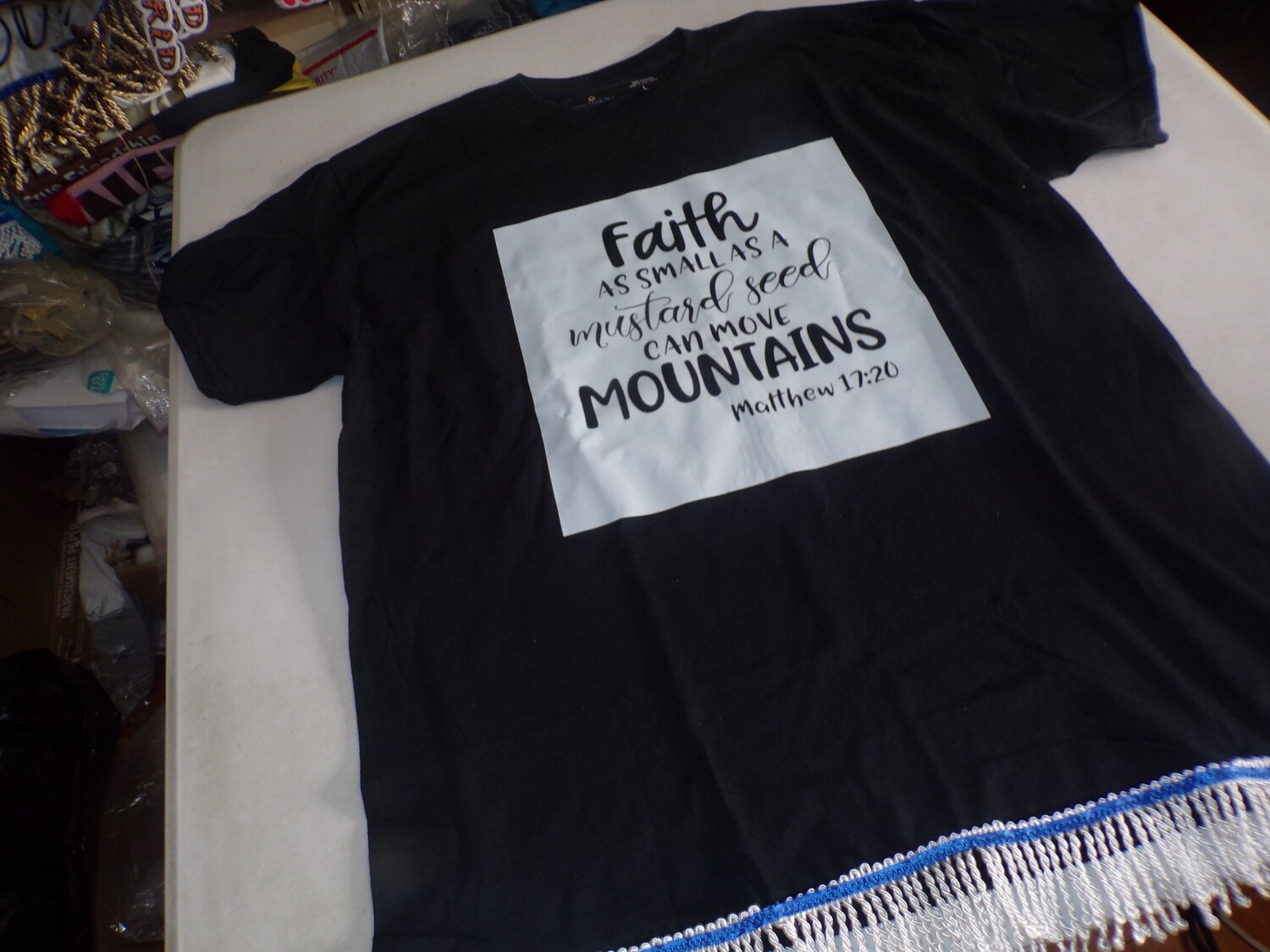 Faith as a Small As A Mustard Seed  Can Move Mountains Matthew 17:20 White Fringes​