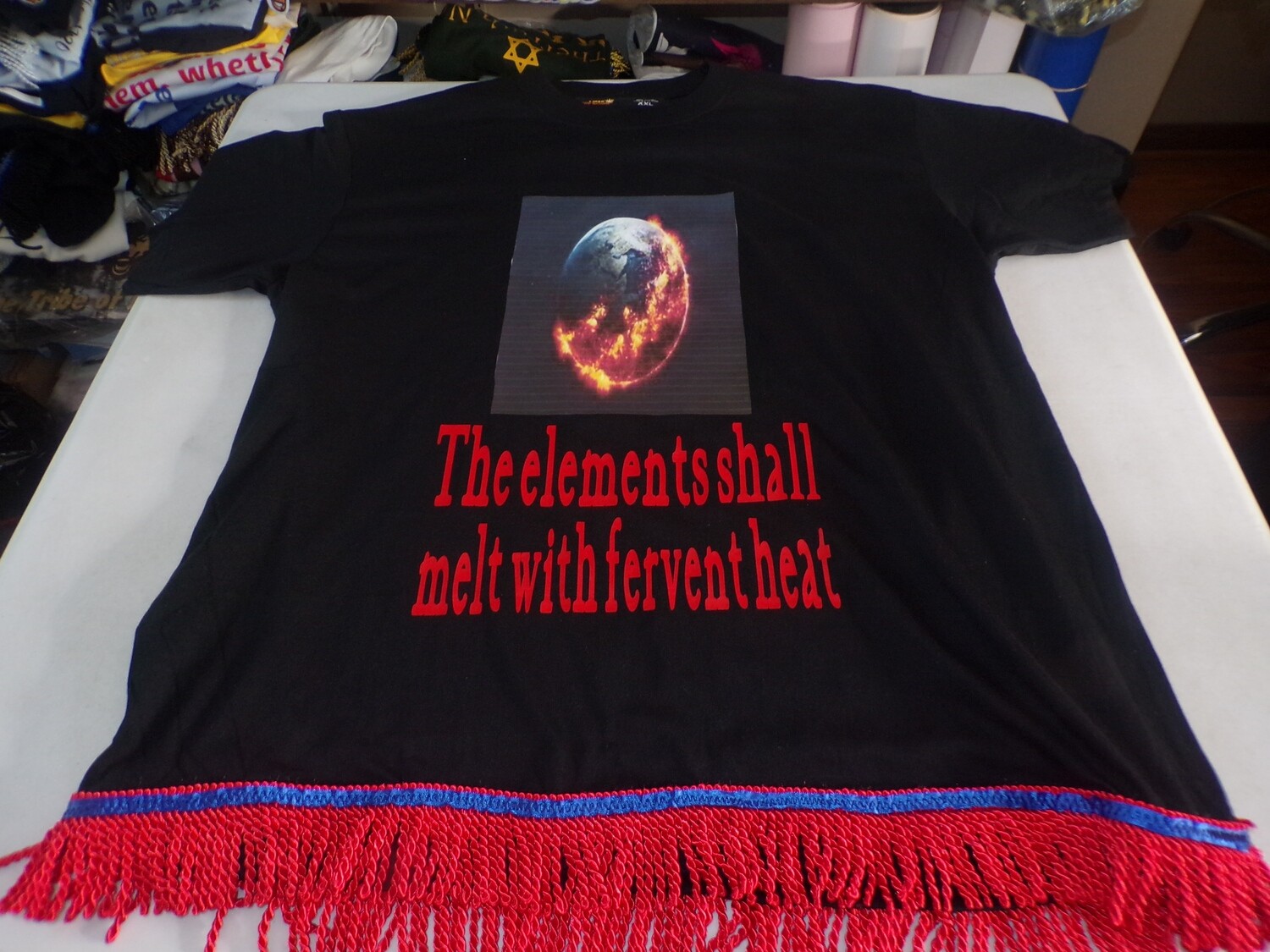 The Elements Shall Melt with Fervent Heat Red Fringes