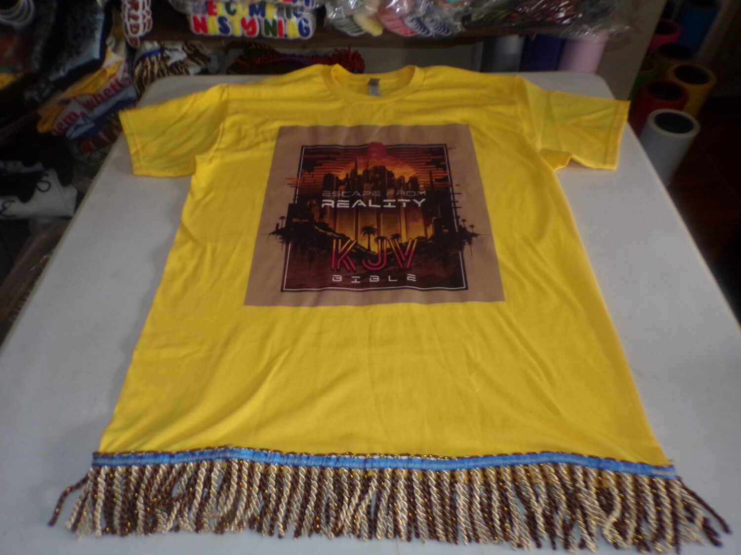 Escape From Reality KJV Bible brown/gold fringes