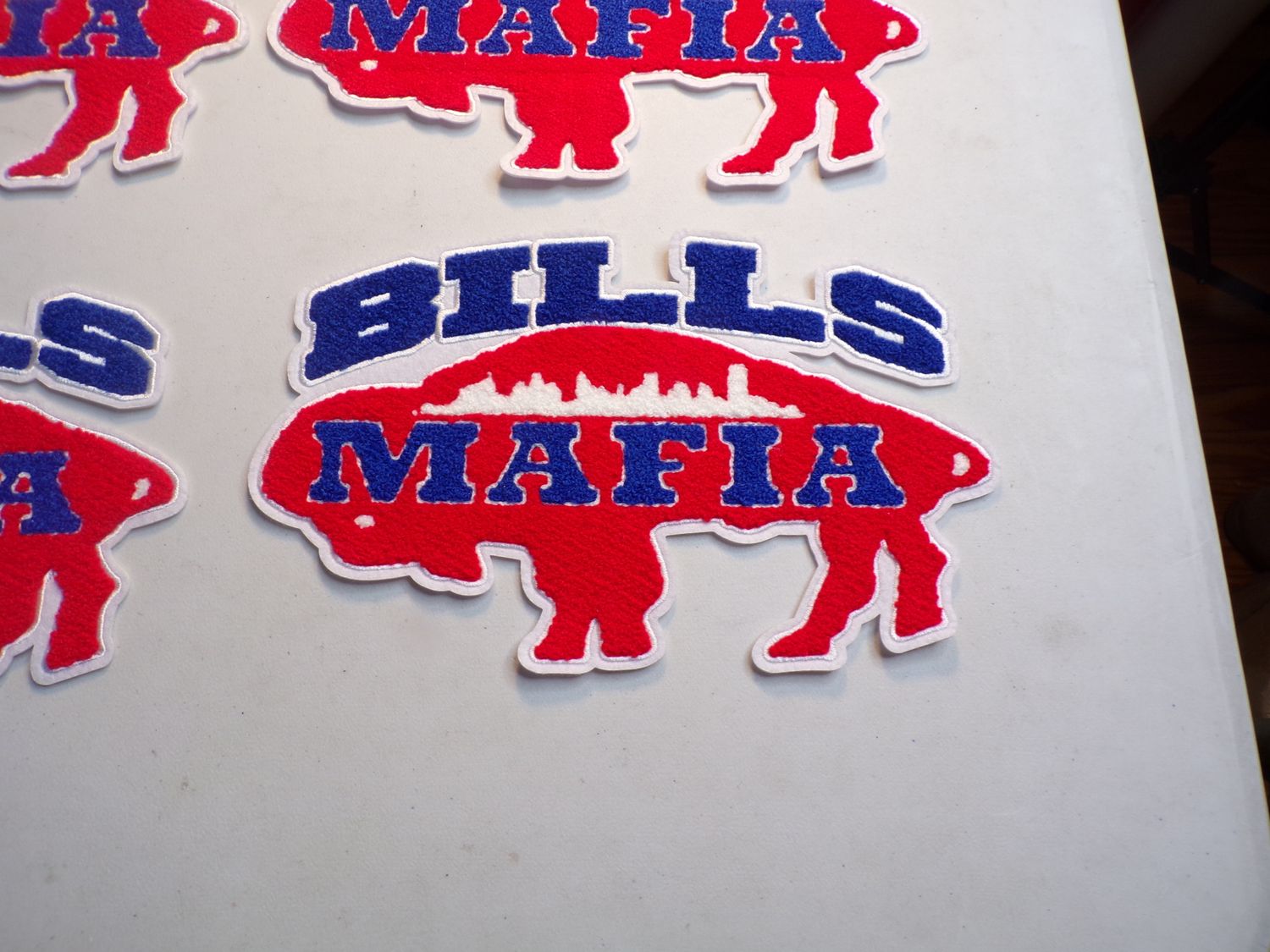 Exclusive Red Bills Mafia Stitch Work Iron On Patch 10x6 inch