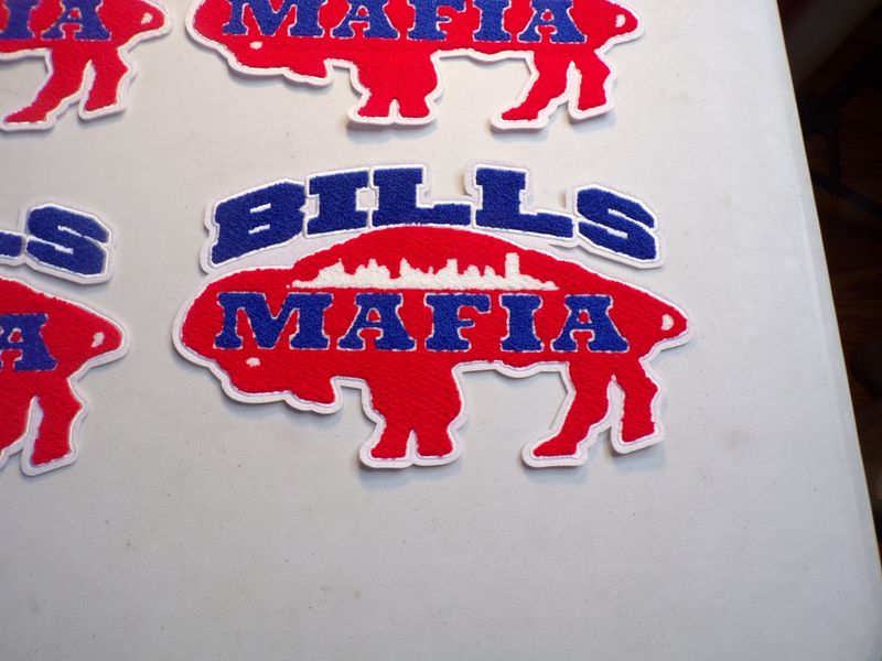 Exclusive Red Bills Mafia Stitch Work Iron On Patch 10x6 inch