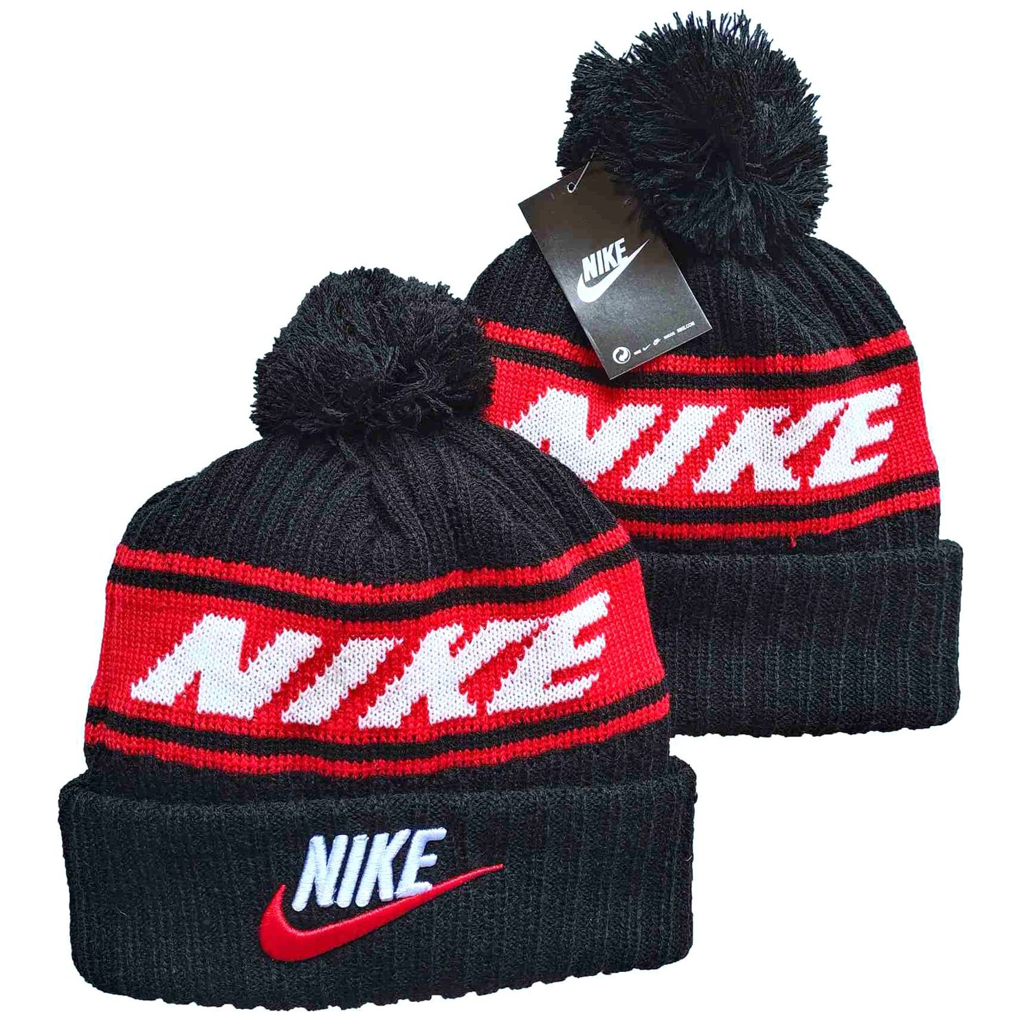 Nike Unisex Sportswear Cuffed Beanie Utility Red/White/Visor Color Logo