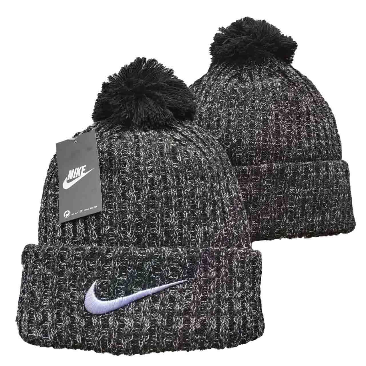 Nike Unisex Sportswear Cuffed Beanie Utility /Pom/Grey/White/Visor Color Logo