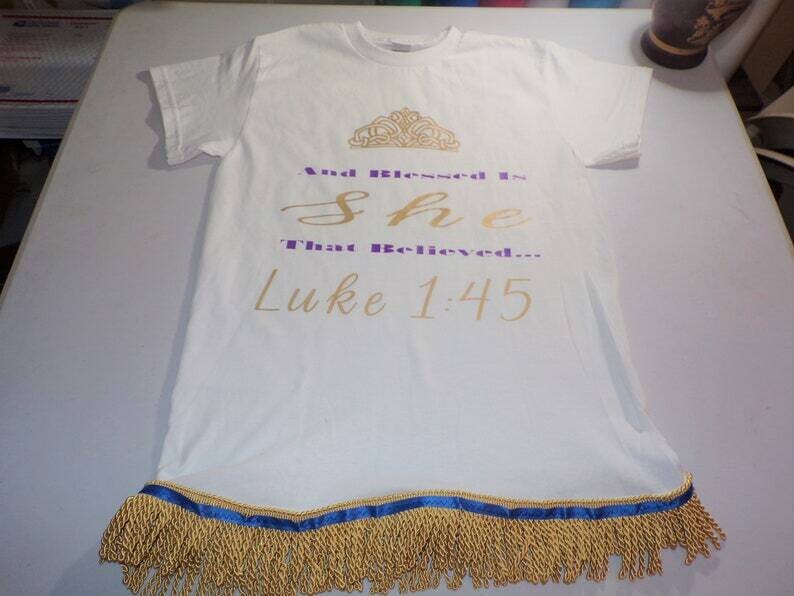 And Blessed Is She That Believed Luke 1:45 (Ladies Shirt)