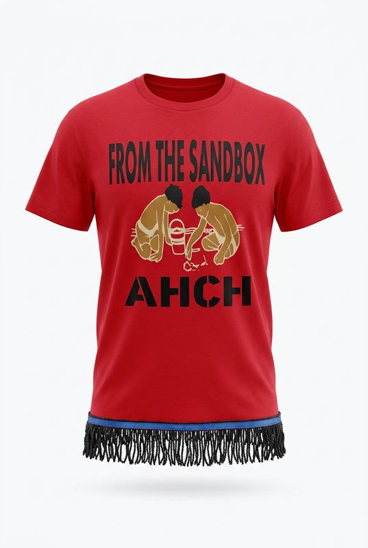 From The Sandbox Ahch Red Tee Black Fringes