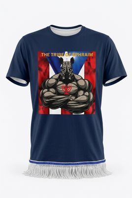 The Tribe Of Ephraim Blue Shirt w/White Fringes