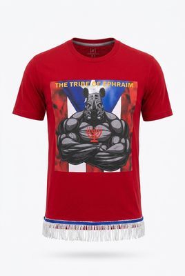 The Tribe Of Ephraim Red Shirt w/White Fringes