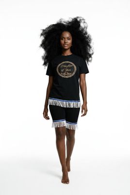 Daughter Of Zion Black Shirt White Fringes No Background