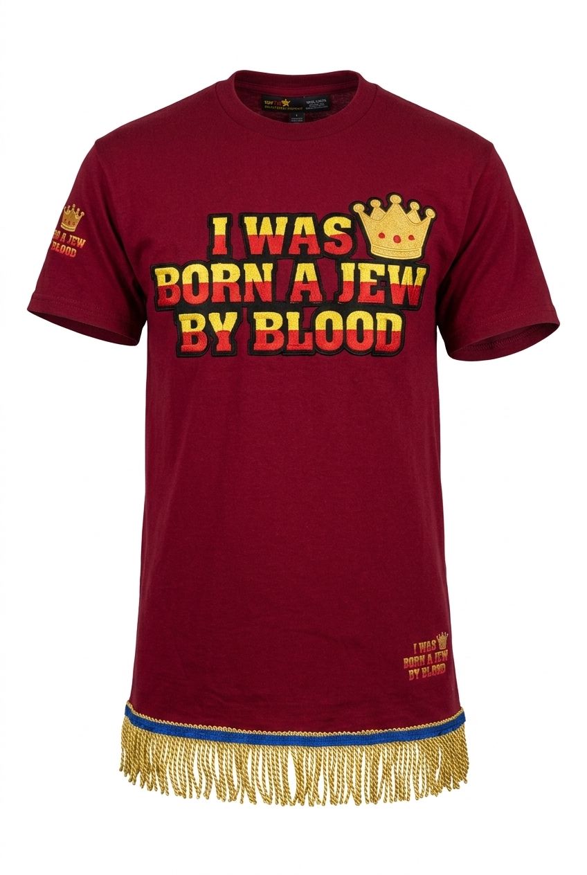 I Was Born A Jew By Blood Patch (Maroon)w/ Gold Fringes
