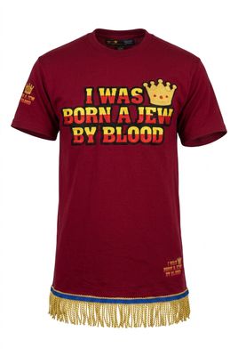 I Was Born A Jew By Blood Patch (Maroon)w/ Gold Fringes