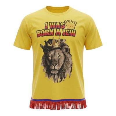 I Was Born A Jew Lion of Judah Red Fringe