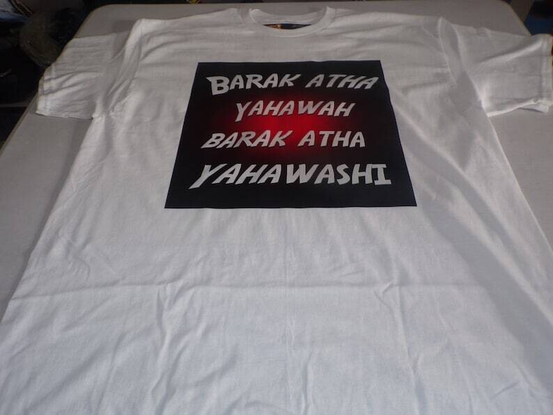 Barak Atha Yahawah Barak Atha Yahawashi White Tee Black Fringes