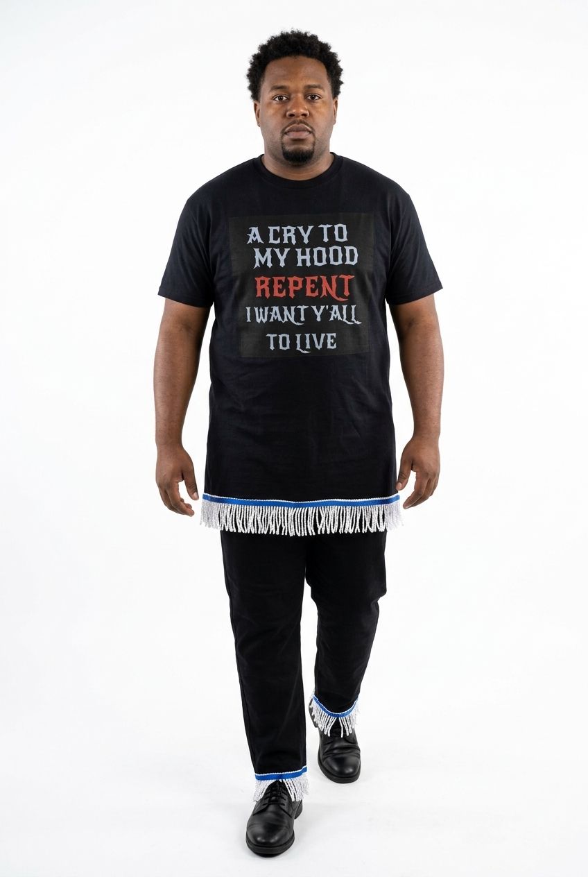 A Cry to My Hood Repent I Want Yall to Live White Fringes