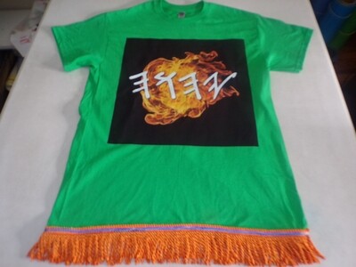 Yahawah Green Tee Orange Fringes