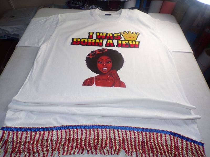 I Was Born a Jew Daughter of Zion Red Gold Fringes