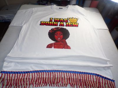 I Was Born a Jew Daughter of Zion Red Gold Fringes