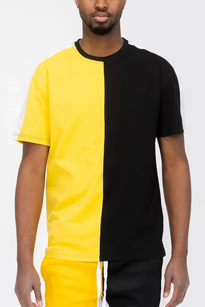 100% Cotton Two Tone T Shirt Solid Colors