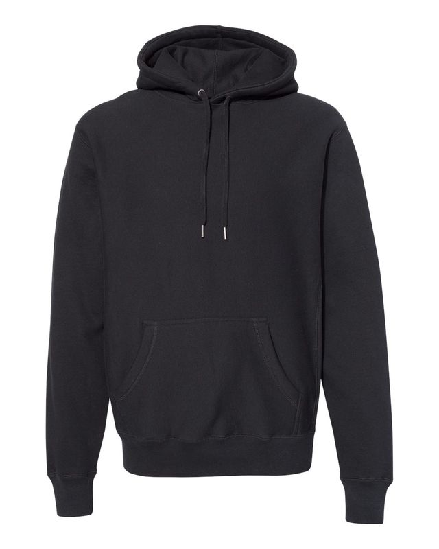 100% Cotton Independent Trading Co. Legend - Premium Heavyweight Cross-Grain Hooded Sweatshirt  Black 